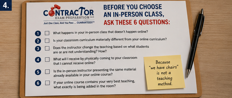 Checklist: Before You Choose An In-Person Class, Ask These 6 Questions